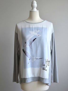 Tristan 1989 Era Seagull Motif Graphic Long Sleeve Shirt - Rare.